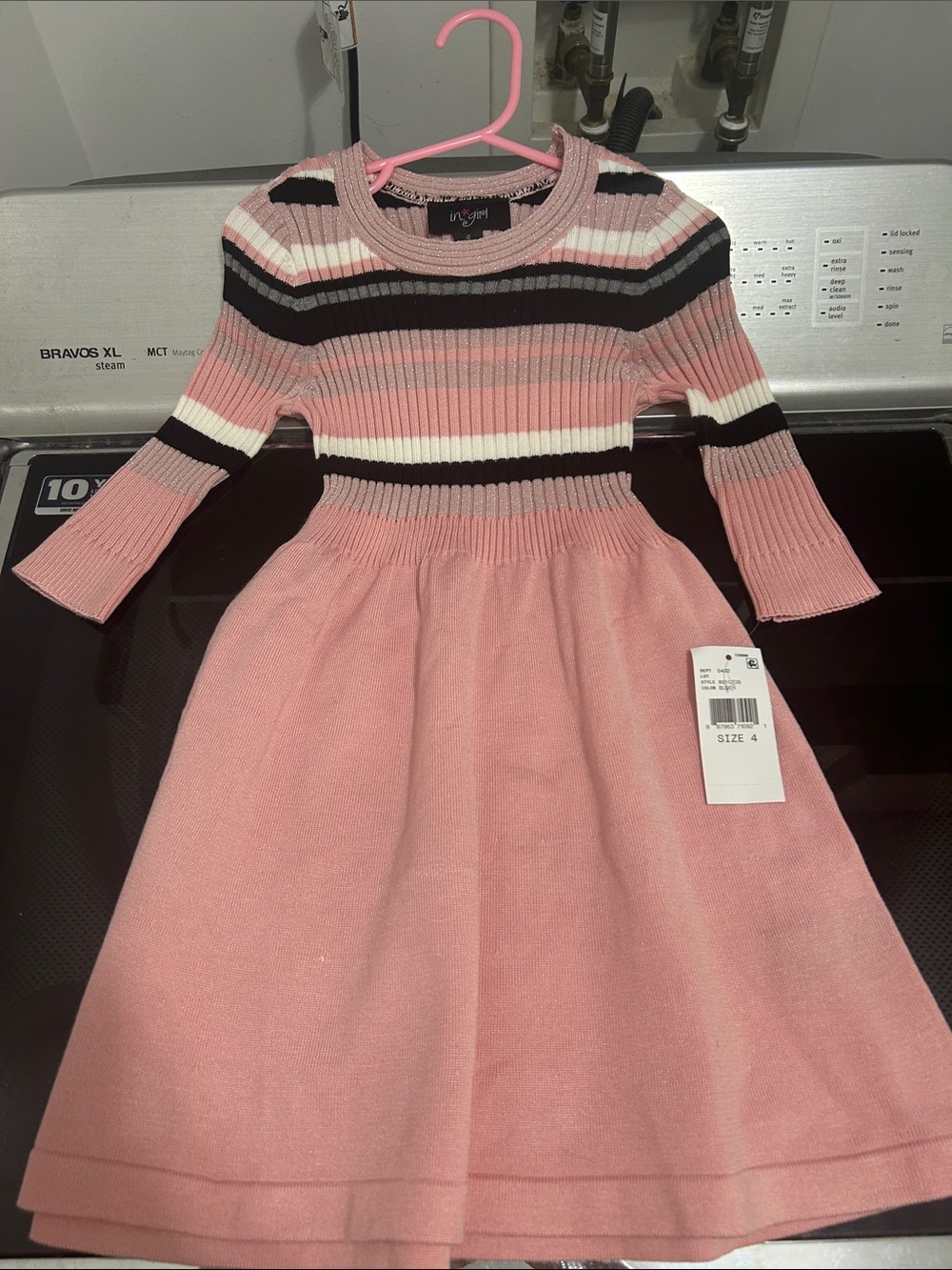 Girls size 4 new nwt sweater dress sparkle stripes